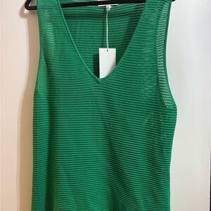 Green Sleeveless Mesh Top